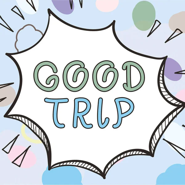 Tekst Met Inspiratie Good Trip Business Concept Een Reis Reis — Stockfoto