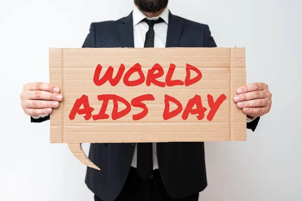 Didascalia Testo Che Presenta Giornata Mondiale Dell Aids Dicembre Dedicata — Foto Stock