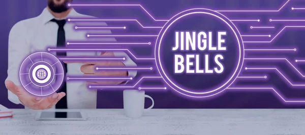 Signe Texte Montrant Jingle Bells Concept Entreprise Chanson Noël Traditionnelle — Photo