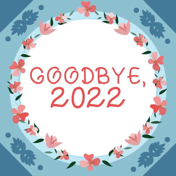 Znak Ręcznego Pisania Żegnaj 2022 Zdjęcie Koncepcyjne Nowy Rok Ewa — Zdjęcie stockowe