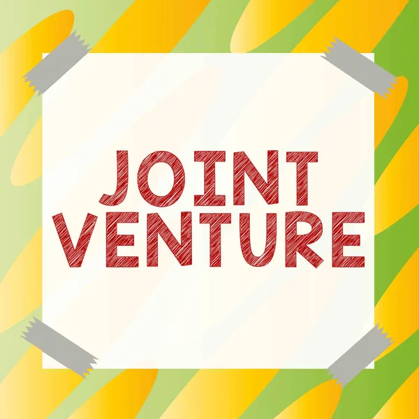 Conceptual Caption Joint Venture Word Collaboration Arrangement Party Partnership Team — Stock fotografie