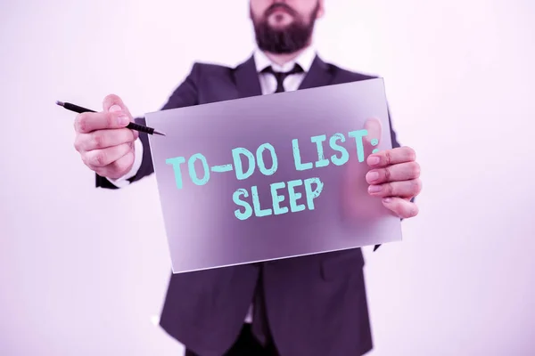 Teksten Weergeven List Sleepthings Done Prioritair Doel Even Uit Rusten — Stockfoto