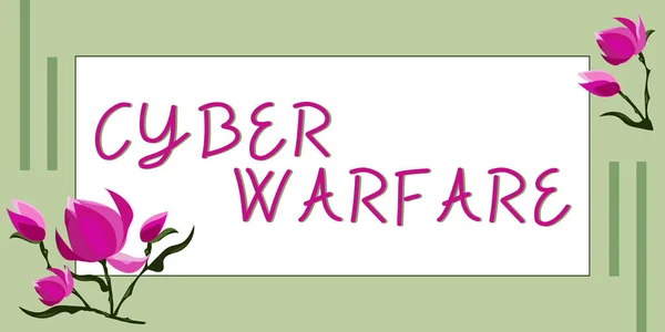 Exibição Conceitual Cyber Warfare Conceito Negócio Virtual War Hackers System — Fotografia de Stock