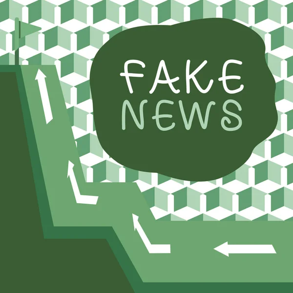 Handschriftteken Fake News Concept Betekent Informatie Geven Aan Tonen Dat — Stockfoto