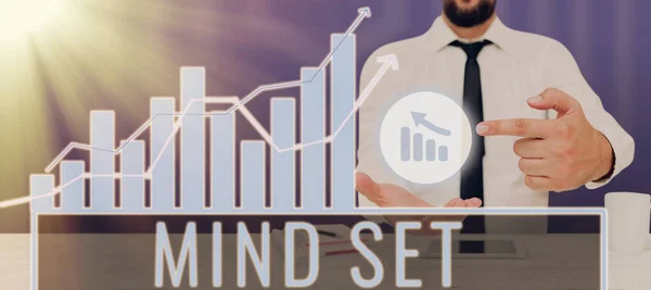 Szöveg Megjelenítése Mind Set Business Showcase Standard Gondolat Egy Személyre — Stock Fotó