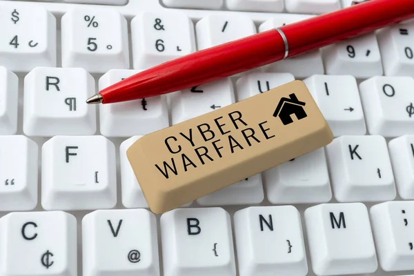 Text Som Visar Inspiration Cyber Warfare Business Overview Virtual War — Stockfoto