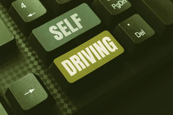 Text Caption Presenting Self Driving Word Autonomous Vehicle Ability Navigate — Stock Photo, Image