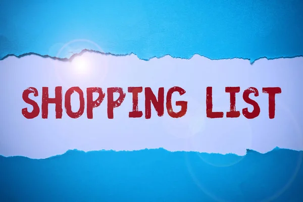 Metin Alışveriş Listesi Alışveriş Temel Ürünlerine Genel Bakış Disiplin Yaklaşımı — Stok fotoğraf