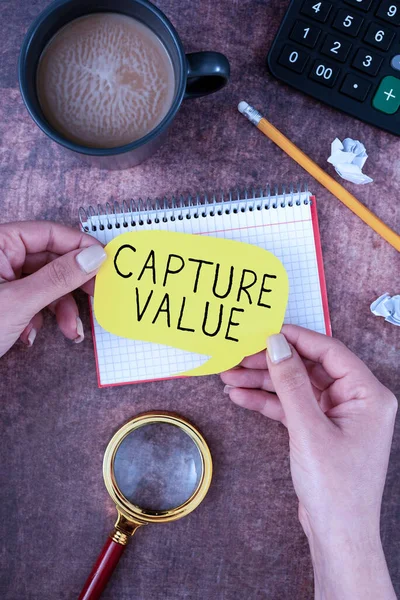 Conceptuele Weergave Capture Value Concept Betekenis Klantrelatie Voldoe Aan Behoeften — Stockfoto