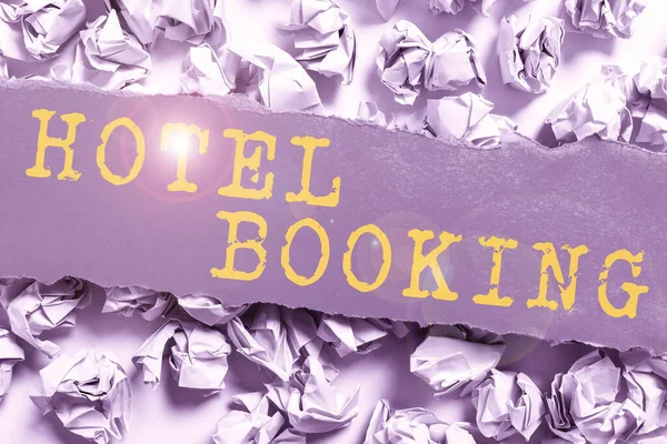 Szöveges Tábla Mutatja Hotel Booking Üzleti Ötlet Online Foglalás Presidential — Stock Fotó