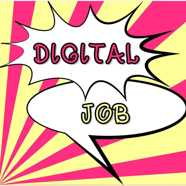 Text caption presenting Digital Job, Word Written on get paid task done through internet and personal computer