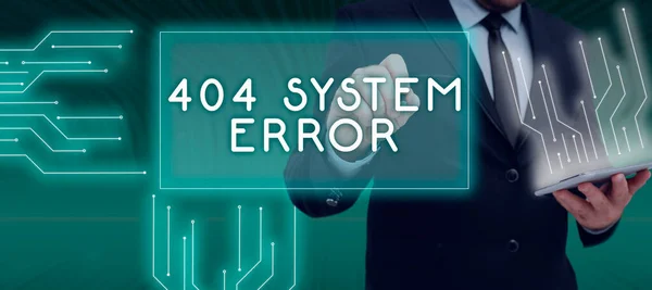 Exibição Conceitual 404 Erro Sistemamensagem Aparece Quando Site Está Para — Fotografia de Stock