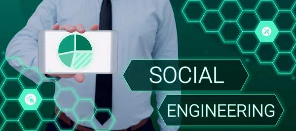 Text Sign Showing Social Engineeringpsychological Manipulation Gain Access Thru Fraud — Stock Photo, Image
