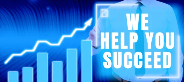 Szöveg Felirat Bemutató Help You Succeed Business Showcase Támogatott Támogatott — Stock Fotó