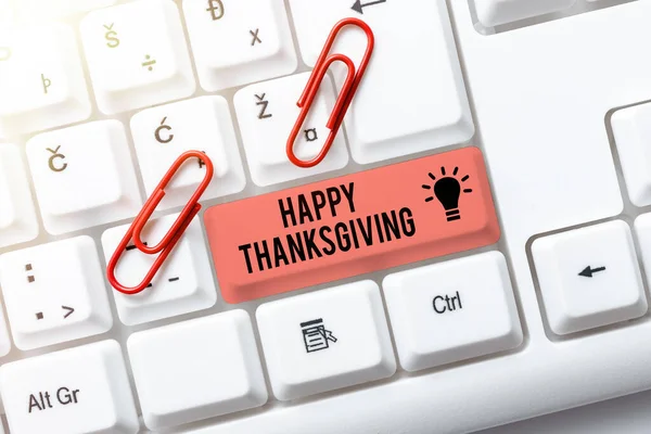 Konceptvisning Glad Thanksgivingskördefestival Nationell Helgdag Firas November Internet Concept Skördefestival — Stockfoto