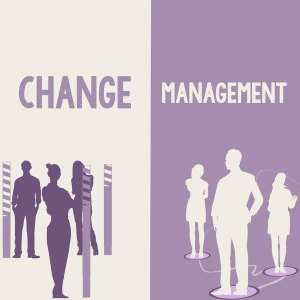 Conceptual caption Change ManagementReplacement of leadership in an organization New Policies, Business approach Replacement of leadership in an organization New Policies