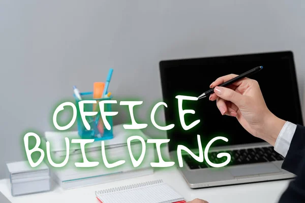 Text Caption Presenting Office Buildingcommercial Buildings Used Commercial Purposes Word — Stock Photo, Image