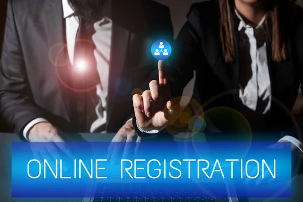 Inspiration showing sign Online Registration, Business overview Process to Subscribe to Join an event club via Internet