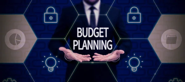 Teksten Weergeven Budget Planningde Schriftelijke Beschrijving Van Lopende Toekomstige Uitgaven — Stockfoto