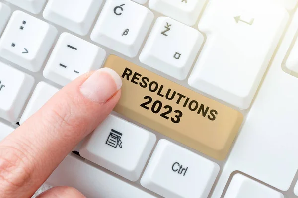 Texto Título Presentando Resoluciones 2023Lista Cosas Desea Ser Hecho Completamente —  Fotos de Stock
