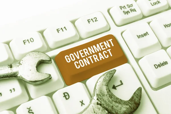 Text Showing Inspiration Government Contract Business Idea Agreement Process Sell — Stock Photo, Image