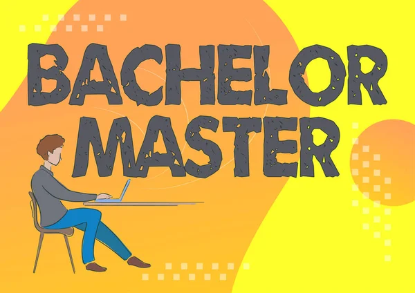 Textzeichen Das Den Bachelor Masterein Fortgeschrittener Abschluss Nach Dem Bachelor — Stockfoto