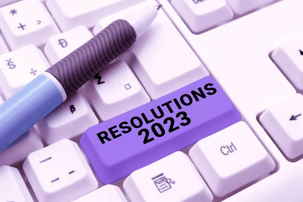 Text showing inspiration Resolutions 2023list of things wishes to be fully done in next year, Conceptual photo list of things wishes to be fully done in next year