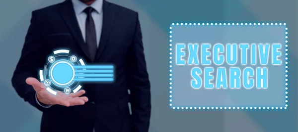 Tekst Bijschrift Presenteren Executive Searchrecruitment Service Organisaties Betalen Kandidaten Zoeken — Stockfoto