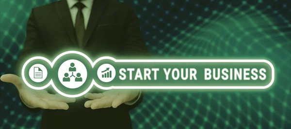 Szöveg Megjelenítése Start Your Business Business Idea Going New Venture — Stock Fotó