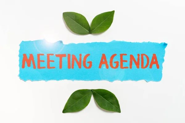 Inspiration showing sign Meeting AgendaAn agenda sets clear expectations for what needs to a meeting, Business concept An agenda sets clear expectations for what needs to a meeting