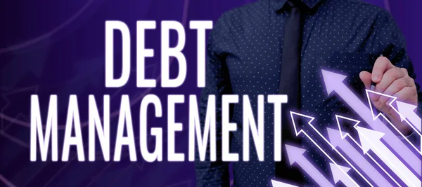 Text Showing Inspiration Debt Managementthe Formal Agreement Debtor Creditor Concept — Stock Photo, Image