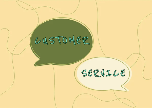 Textschild Das Kundendienstprozess Zur Sicherstellung Der Kundenzufriedenheit Mit Dem Produkt — Stockfoto