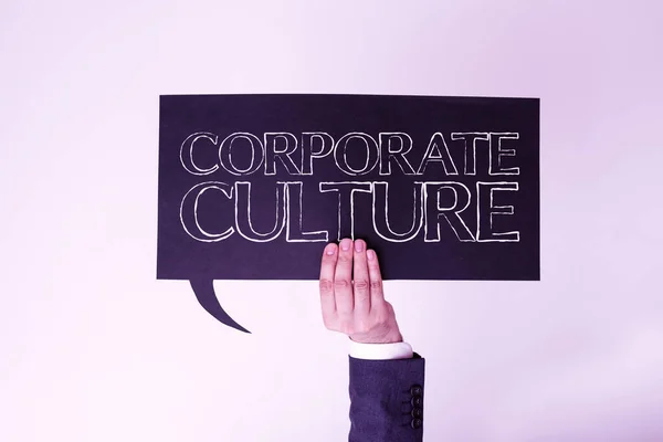 Sign displaying Corporate CultureBeliefs and ideas that a company has Shared values, Word Written on Beliefs and ideas that a company has Shared values