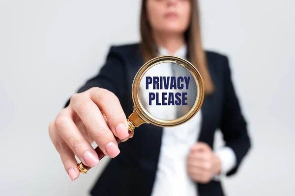 Segno Scrittura Mano Privacy Favore Aiuta Qualcuno Rispettare Tuo Spazio — Foto Stock