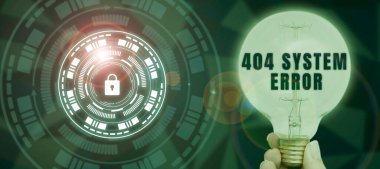 Web sitesi çöktüğünde ve ulaşılamayınca ilham 404 Sistem Hatası mesajını gösteren metin, web sitesi çöktüğünde iş konsepti iletisi görünür ve ulaşılamaz