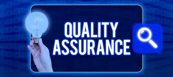 Sign Displaying Quality Assuranceensures Certain Level Quality Established Requirement Business — Stock Photo, Image