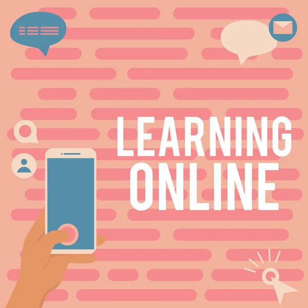 Textdarstellung Lernen Onlinelernen Sie Etwas Neues Mit Hilfe Von Internet — Stockfoto