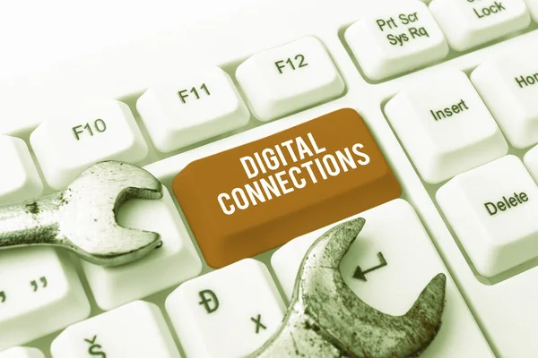 Display Concettuale Connessioni Digitali Concetto Business Modi Potenti Connettersi Online — Foto Stock