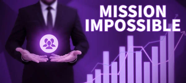 Conceptual Display Mission Impossibledifficult Dangerous Assignment Isolated Unimaginable Task Business — Stock Photo, Image