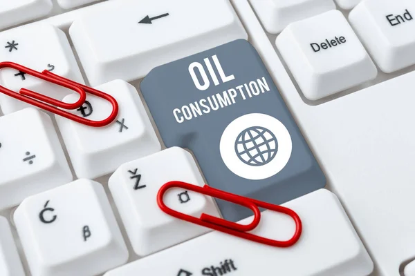 Inspiration Showing Sign Oil Consumptionthis Entry Total Oil Consumed Barrels — Stock Photo, Image