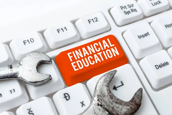 Texto Que Presenta Educación Financiera Enfoque Empresarial Entendiendo Áreas Monetarias —  Fotos de Stock