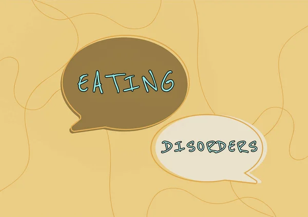 インスピレーションを示すテキスト食事障害心理的な異常な食品習慣の範囲の インターネットの概念心理的な異常な食品習慣の任意の範囲 — ストック写真