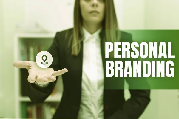 Exibição Conceitual Personal Brandingmarketing Suas Carreiras Como Marcas Conceito Negócio — Fotografia de Stock