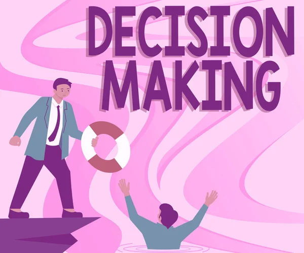 Szöveg Jel Mutatja Döntéshozatala Cselekmény Közötti Döntés Két Vagy Több — Stock Fotó