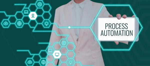 Textzeichen Das Prozessautomatisierungtransformation Rationalisierter Roboter Zur Vermeidung Von Redundanz Internet — Stockfoto