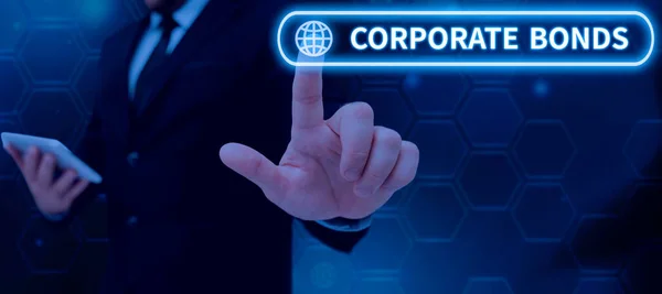 Schild Mit Der Aufschrift Corporate Bondscorporation Finanzierung Aus Verschiedenen Gründen — Stockfoto