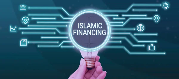 Testo Calligrafico Islamic Financingattività Bancaria Investimenti Conformi Alla Sharia Business — Foto Stock
