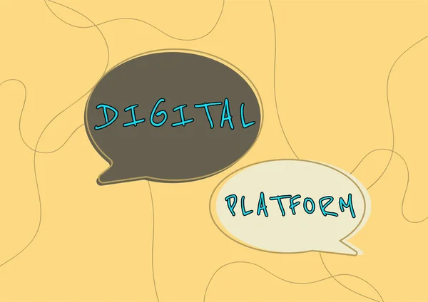 Tekenen Weergeven Digitale Platformmarketing Campagne Branding Nieuwe Product Service Conceptuele — Stockfoto