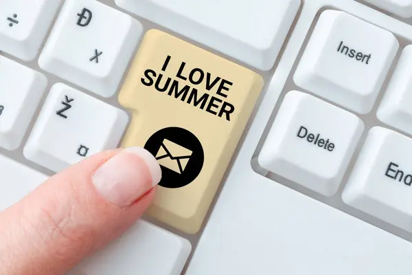 Podpis Konceptualny Love Summer Word Affection Sunny Hot Season Year — Zdjęcie stockowe