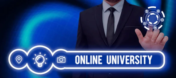 Inspirace Ukazující Znamení Online Universitydistance Learning Courses Taken Internet Business — Stock fotografie